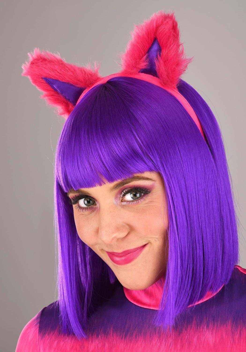 image:imageWomens Sexy Cheshire Cat Bodysuit Costume Wonderland Striped Storybook Cat Bodysuit wTail Ears amp Gloves
