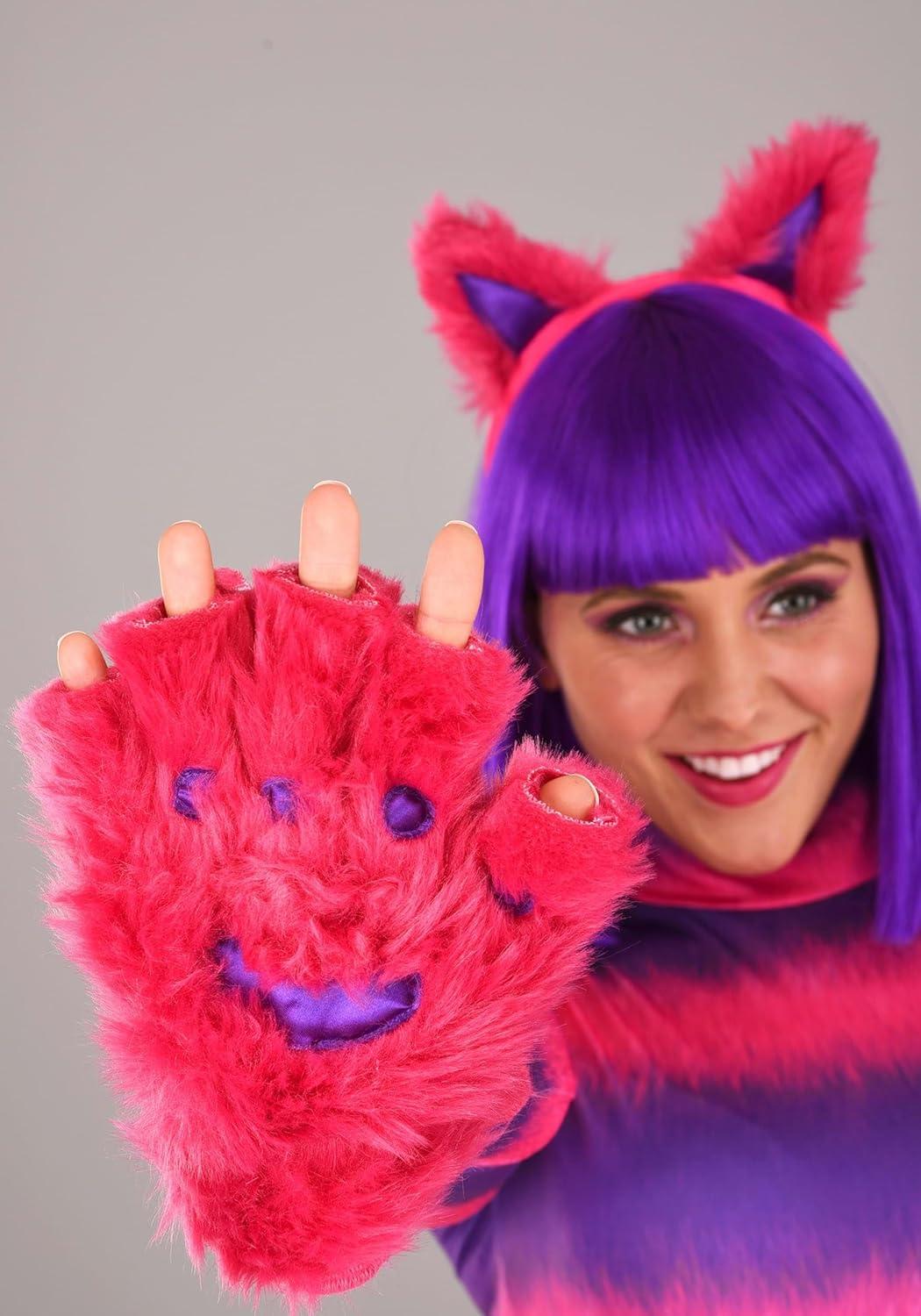 image:imageWomens Sexy Cheshire Cat Bodysuit Costume Wonderland Striped Storybook Cat Bodysuit wTail Ears amp Gloves