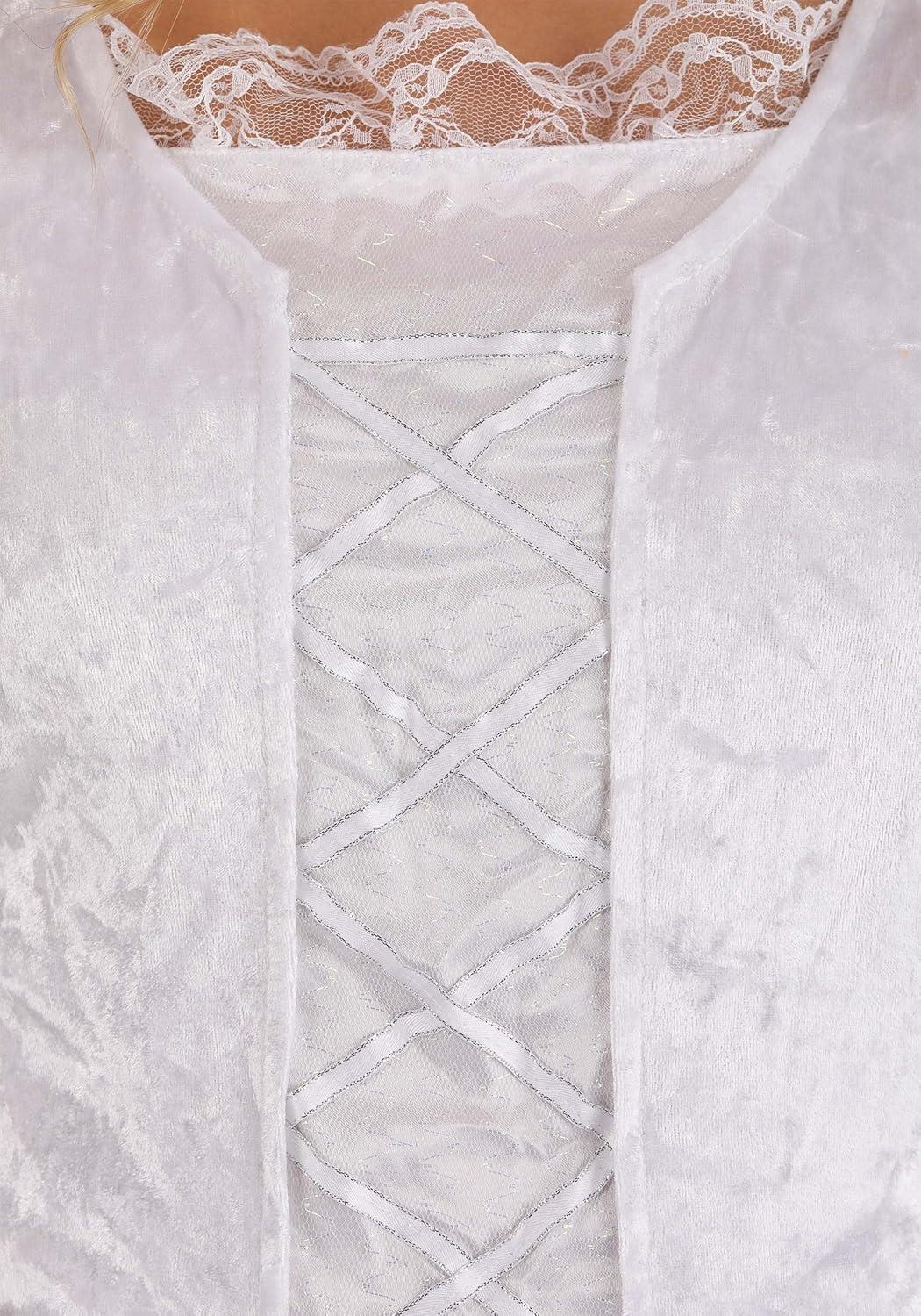 image:imageWomens White Witch Costume Dress Elegant White Fairy Cosplay Outfit for Halloween