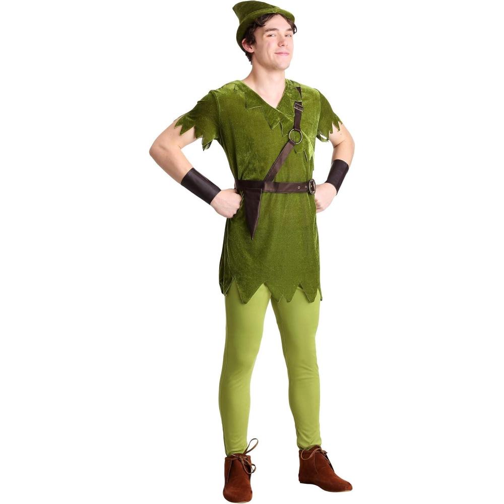 image:imageAdult Classic Peter Pan Costume Mens Fantasy Neverland Lost Boy Green Halloween OutfitCostume