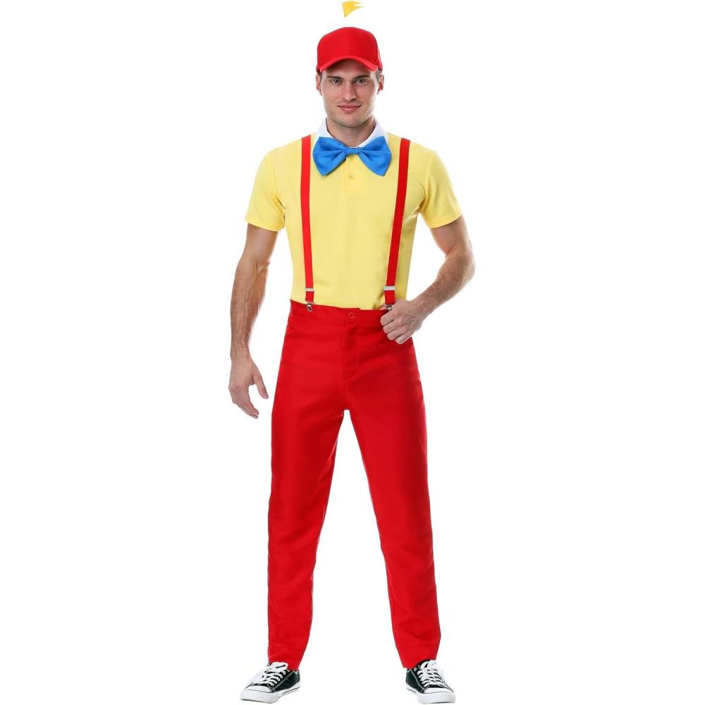 image:imageAdult Tweedle DeeDum Outfit for Men Colorful Suspender Halloween Costume Identical Twins with Peculiar hats