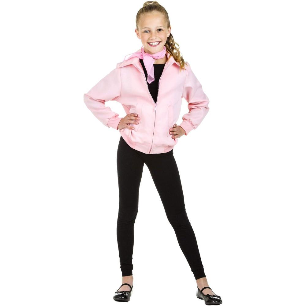 image:imageFun Costumes Kids Grease Jacket Costume Child Deluxe Pink Ladies Jacket Pink XLargeSmall