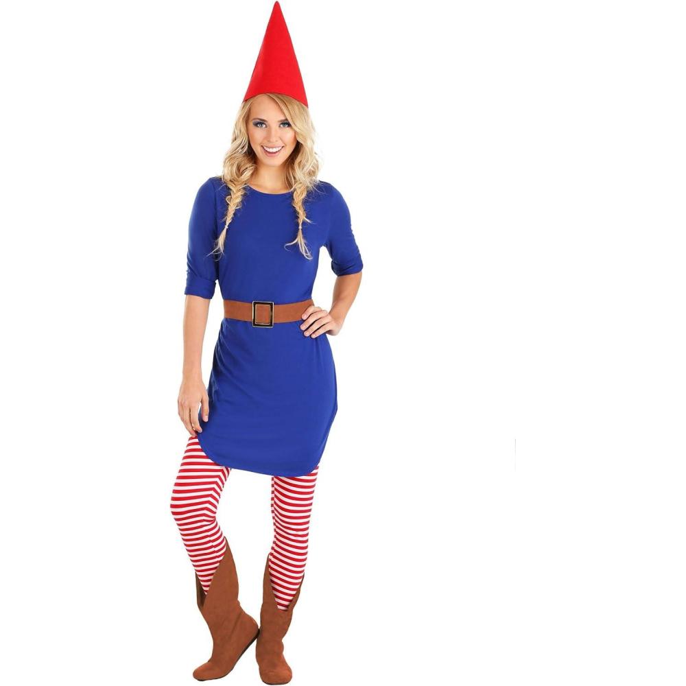 image:imageGarden Gnome Womens Costume Tunic Top Leggings Hat and Belt