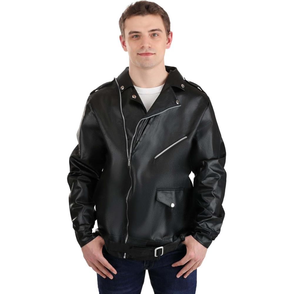 image:imageMens Grease Black TBirds Jacket with Logo Adult Danny Zuko Thunderbirds Costume Jacket for Halloween amp Themed Parties