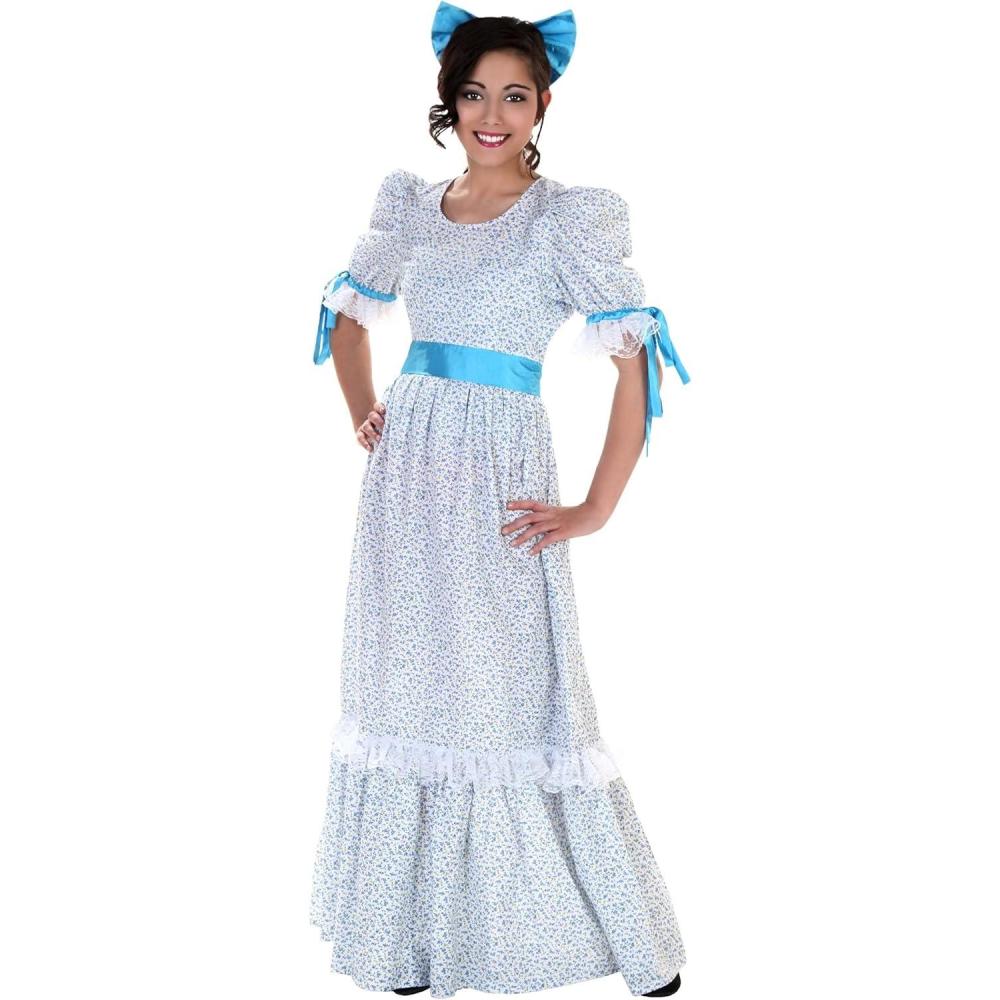 image:imageWendy Costume for Adults FloorLength Dress with Waist Sash and Hair Bow