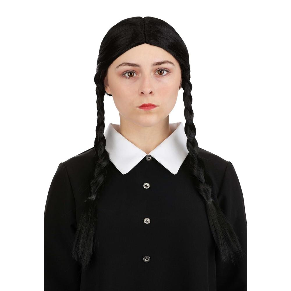 image:imageWomens 1960s Wednesday Costume Wig with Braids amp Mesh Cap One Size Fits Most Adults  Officially Licensed StandardStandard