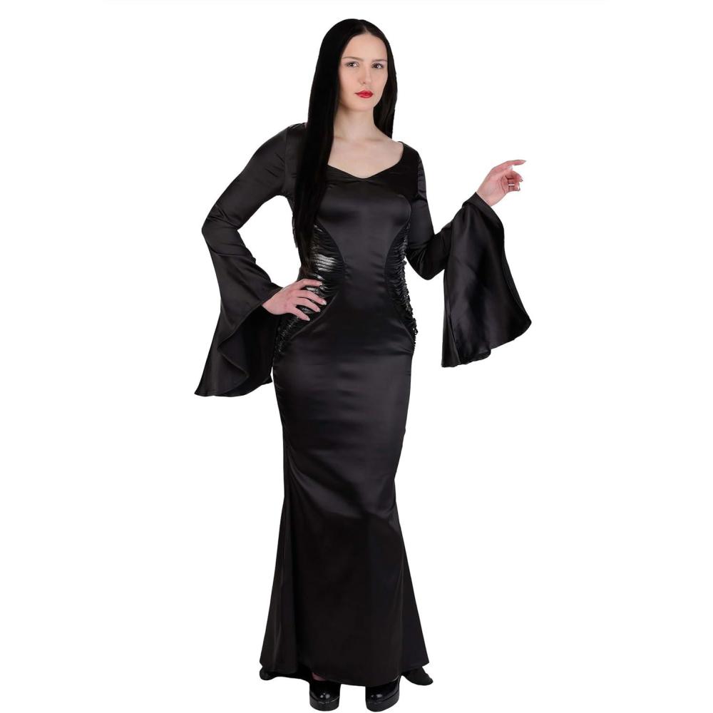 image:imageWomens Plus Size Addams Family Morticia Costume Dress Long Black Gothic Character Gown for Halloween