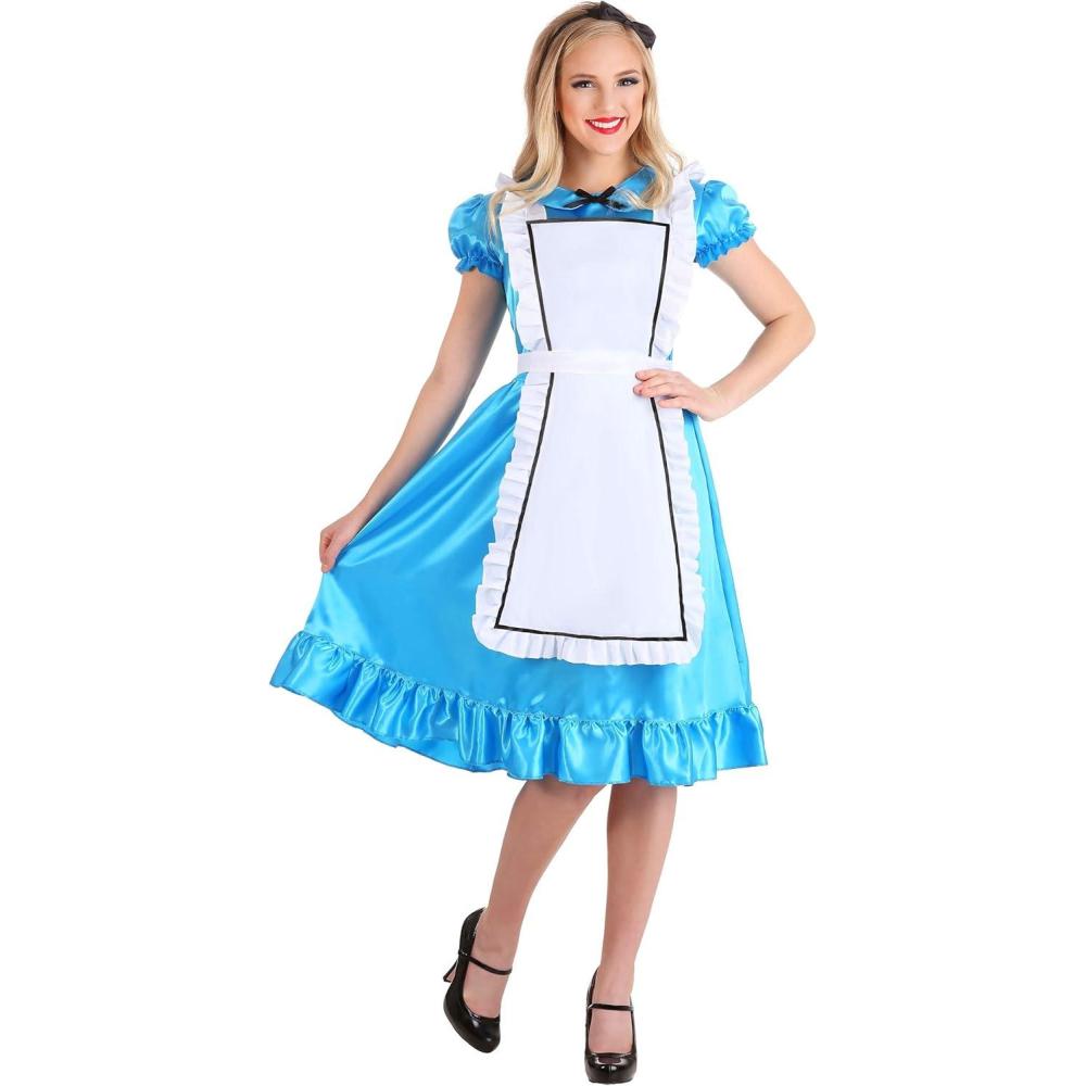 image:imageWonderful Alice Costume for Women Polyester Dress with Apron and Headband