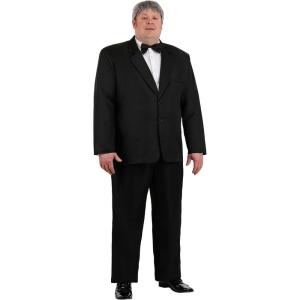 Adult Plus Size 1960 Addams Family Lurch Costume with Blazer, Pants, Bowtie & Wig – Creepy Halloween Outfit