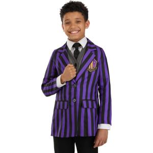 Boy’s Nevermore Academy Costume Blazer with Sweater Vest and Tie | Wednesday Addams Themed Halloween Cosplay Outfit
