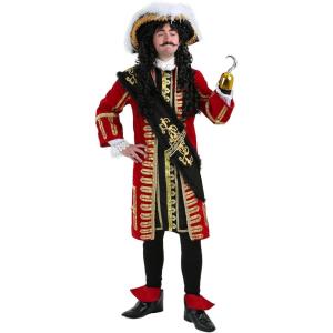 Fun Costumes Adult Captain Hook Halloween Costume | Men Elite Pirate Outfit with Jacket, Tunic, Pants, & Accessories(Costume)