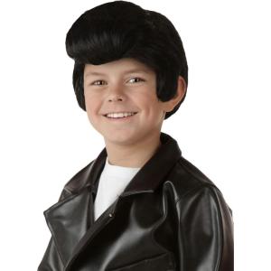 Fun Costumes Kid’s Grease Danny Zuko Costume Wig – Grease Movie Character Cosplay Wig for Children, (Size – Standard) – Black