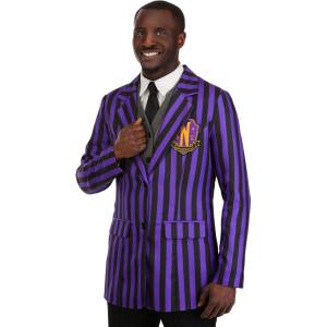 Mens Wednesday Addams Nevermore Academy Costume Blazer with Sweater Vest and Tie | Addams Family Halloween Cosplay