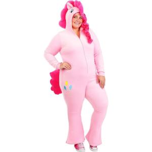 Plus Size My Little Pony Pinkie Pie Costume for Women – Includes Jumpsuit with Attached Hood, Mane, Tail, and Cutie Mark