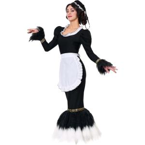 Womens French Feather Duster Halloween Costume | Classic French Maid Uniform with Dress, Apron, & Hat for Themed Events(Bundle W/ Duster)