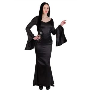Womens Plus Size Addams Family Morticia Costume Dress Long Black Gothic Character Gown for Halloween