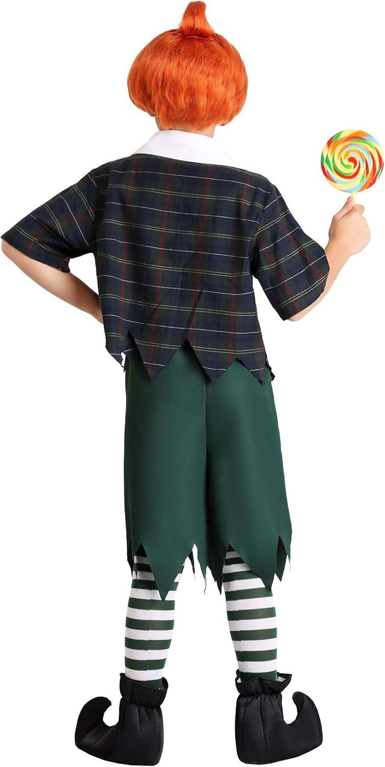 image:imageChild Munchkin Costume for Kids Plaid ButtonUp Shirt Drawstring Shorts Green amp White Striped Socks