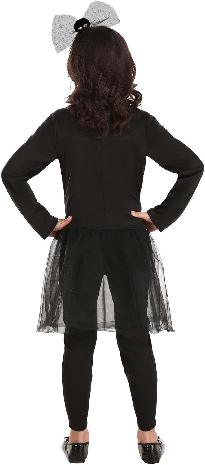 image:imageGirls Skeleton Costume with Tulle Skirt Jumpsuit Headband and Bone Details