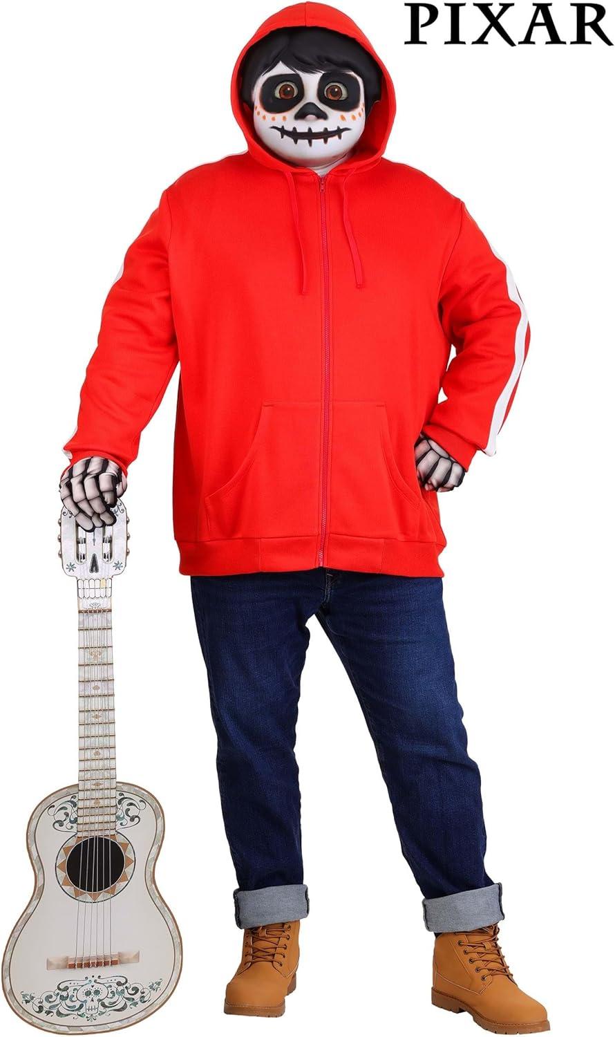image:imagePlus Size Disney Pixar Coco Miguel Adult Halloween Costume with Sweatshirt Gloves Mask Officially Licensed