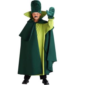 Boys Gatekeeper Halloween Costume | Kids Munchkin Green Guard Outfit with Tunic, Cape, Hat, and Gloves for Dress-Up