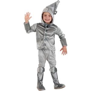 Toddler Silver Tin Man Costume | Kids Wizard of Oz Halloween Character Outfit | Hooded Hat, Bow