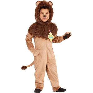 Toddler Wizard of Oz Cowardly Lion Costume, Cuddly Cozy Lion Jumpsuit for Movie Character Party & Halloween