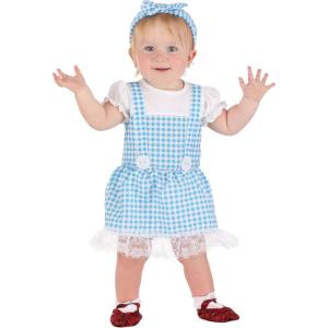 Wizard of Oz Dorothy Costume for Infants – Baby Dorothy Gingham Dress, Ruby Slipper Booties, and Headband
