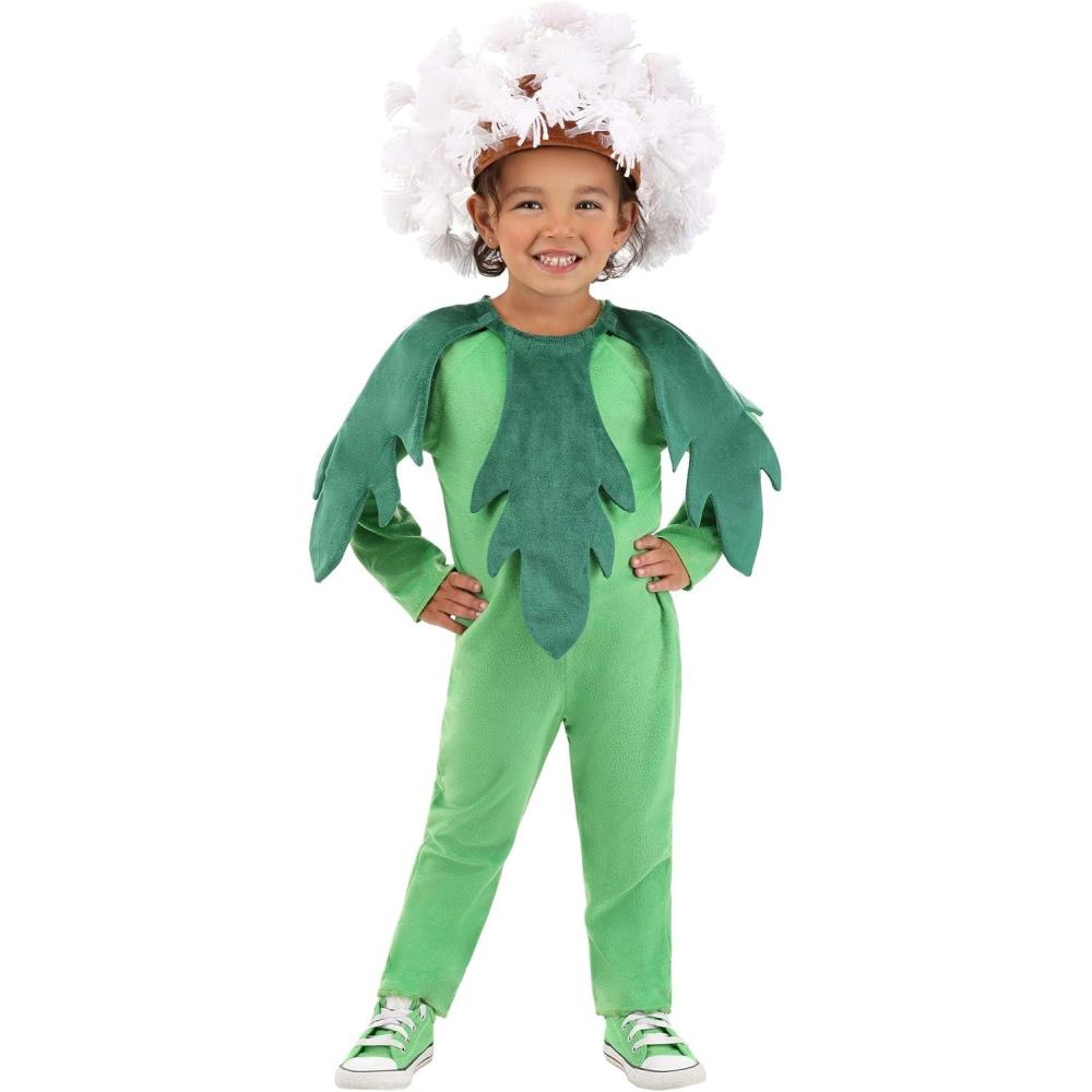 image:imagePuffball Dandelion Flower Costume for Toddlers  Kids Wildflower Costume with Leaf Collar amp Headpiece
