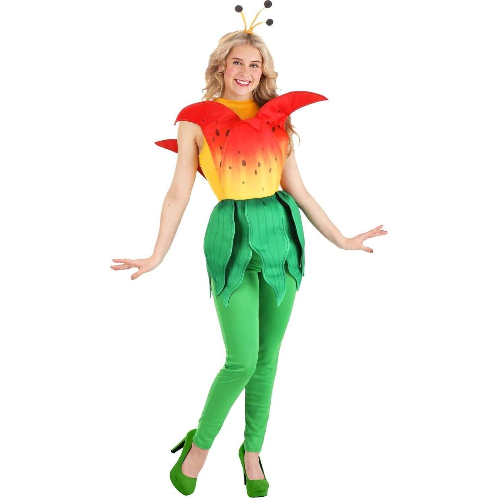 image:imageTiger Lily Flower Costume for Women Floral Outfit for Adults Garden Boquete Flowers Costume for Halloween Parties
