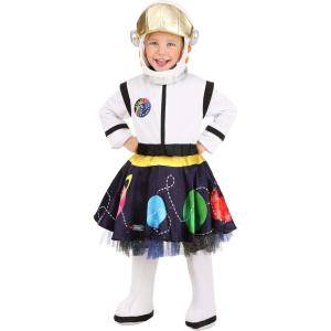 Fun Costumes Girl’s Galactic Astronaut Space Explorer Costume – Dress, Helmet, Shoe Covers