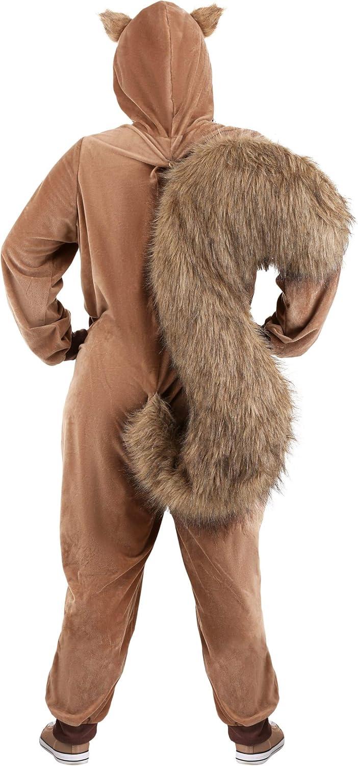 image:imagePlus Size Scampering Squirrel Costume Womens Squirrel Jumpsuit with Furry Tail Animal Onepiece for Halloween