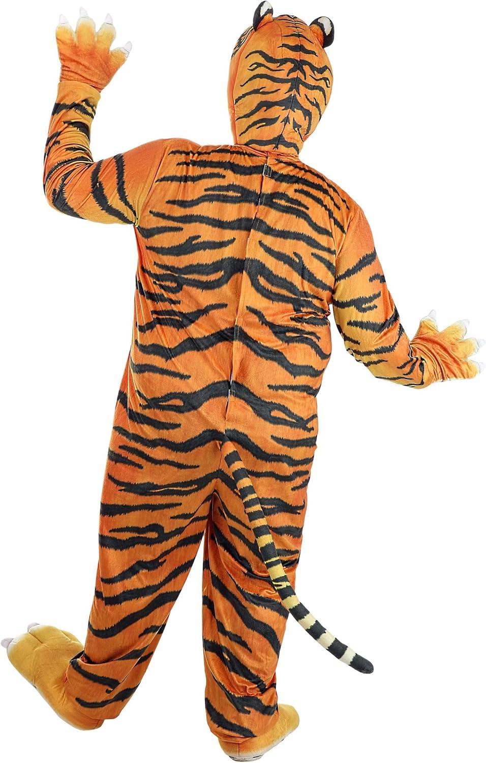 image:imageRealistic Tiger Costume Jumpsuit Hood Mitts and Shoe Covers