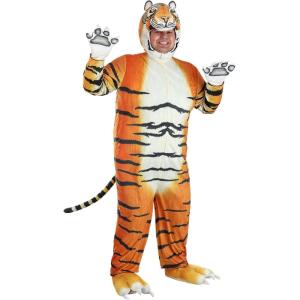 Realistic Tiger Costume – Jumpsuit, Hood, Mitts, and Shoe Covers