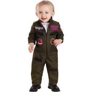Infant Top Gun Flight Suit Halloween Costume | Tiny Maverick in Training Outfit | Officially Licensed