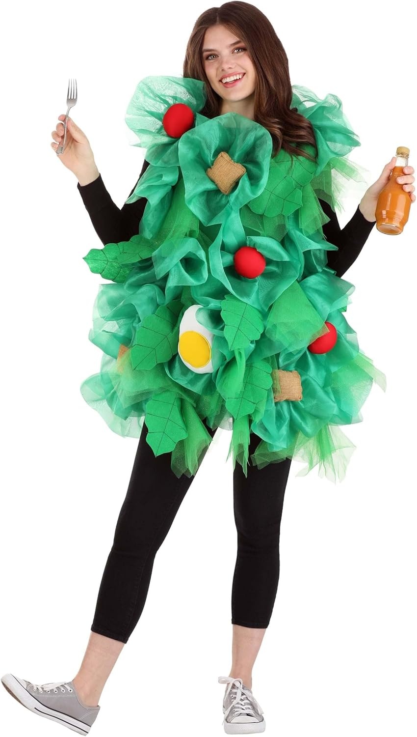 image:imageAdult Salad Costume Foam Tunic with Tulle and Organza Lettuce Croutons and Tomatoes