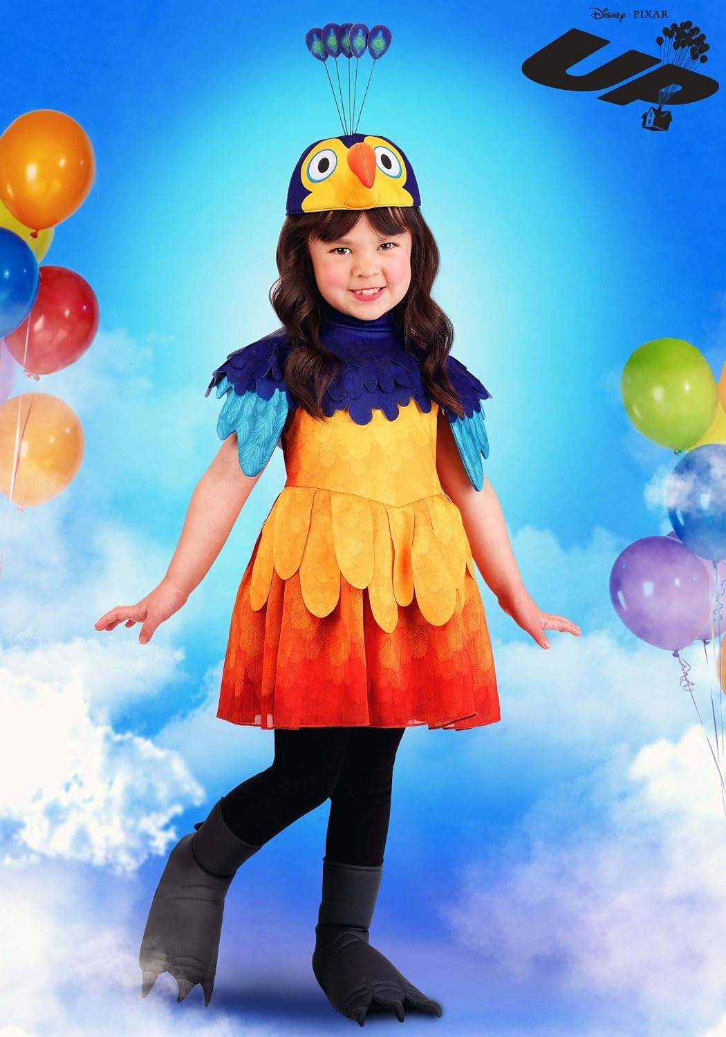 image:imageToddler Pixar UP Kevin Costume Dress with Headpiece and Winged Tail Officially Licensed Disney Bird Outfit for Halloween