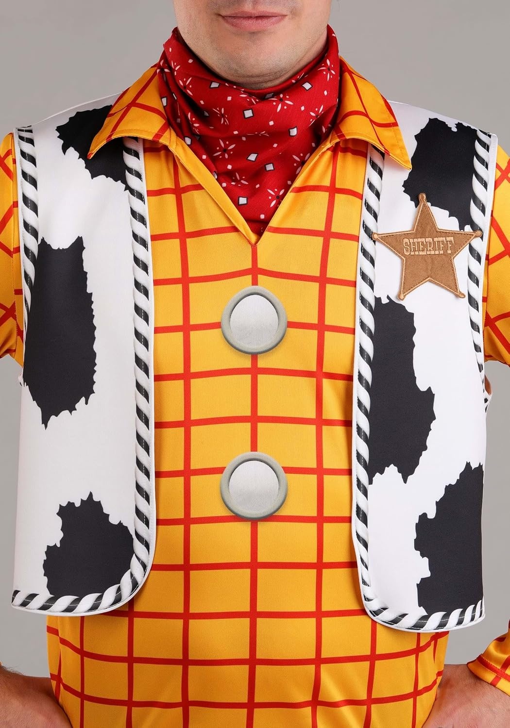 image:imageAdult Pixar Toy Story Woody Costume Accessory Kit Includes Shirt Vest Hat and Bandana for Cowboy Outfit
