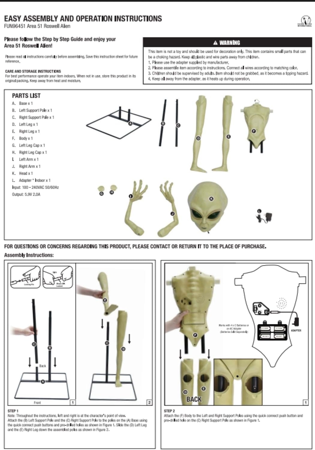 image:imageFun Costumes 45FT Grey Alien Animatronic Outer Space Decoration Area 51 Roswell Extraterrestrial Halloween Dcor