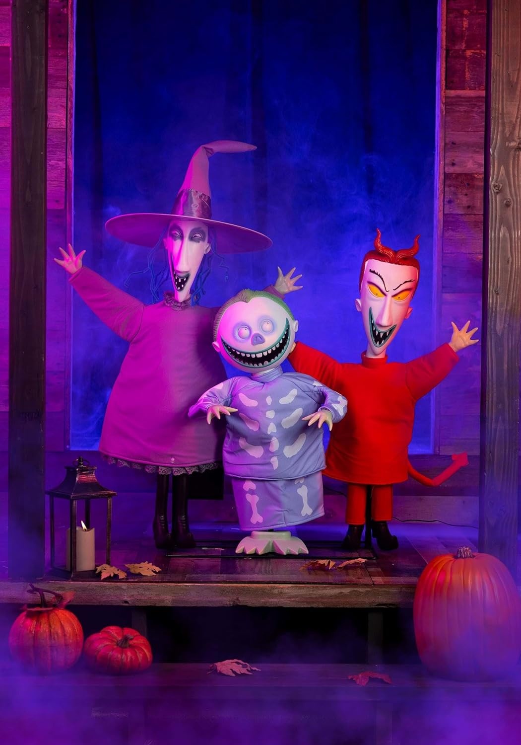 image:imageGemmy 4FT Lock Shock and Barrel Nightmare Before Christmas Animatronic Trick or Treat Trio Moving Singing Decoration