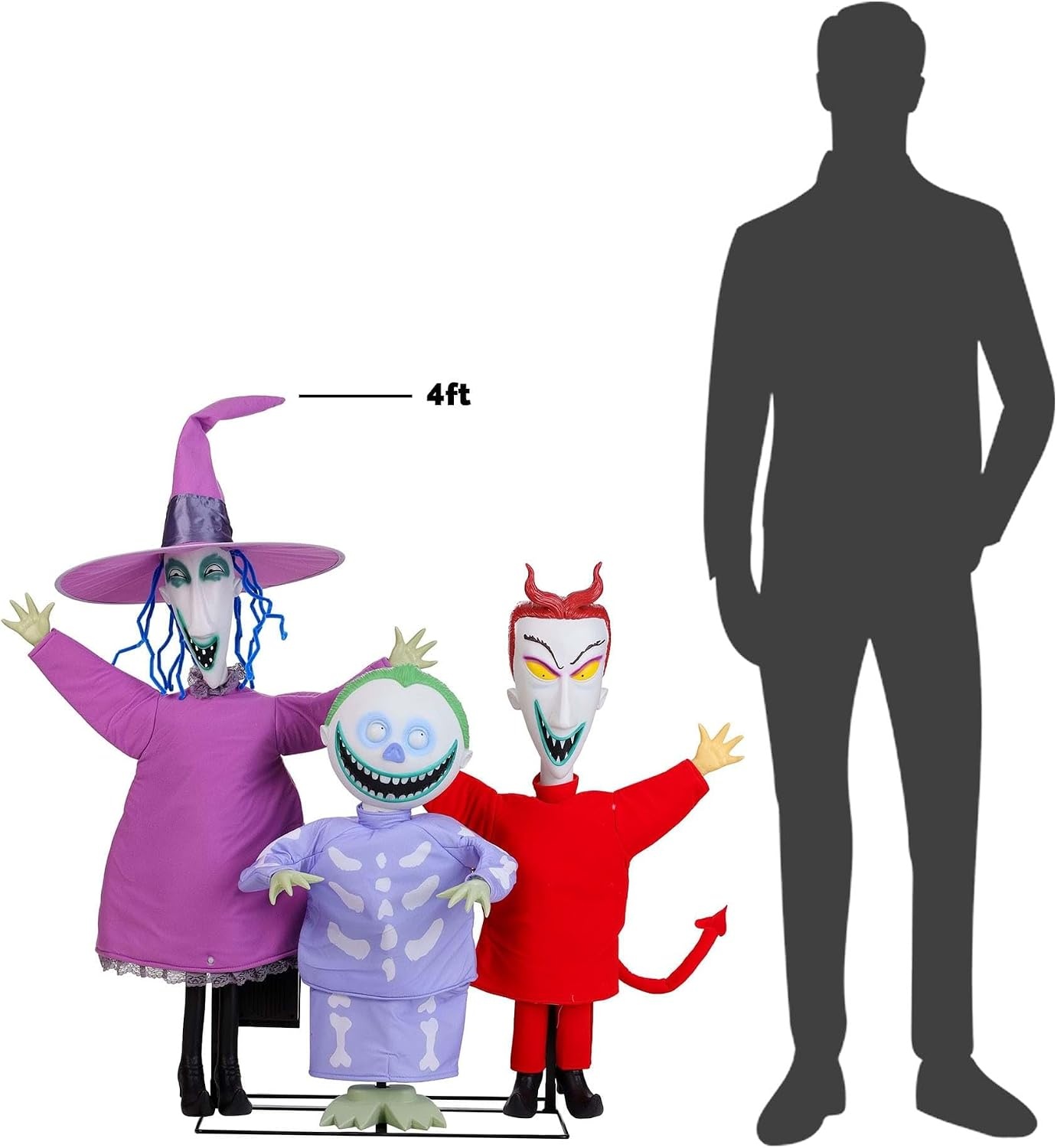 image:imageGemmy 4FT Lock Shock and Barrel Nightmare Before Christmas Animatronic Trick or Treat Trio Moving Singing Decoration