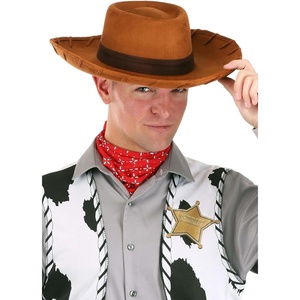Disney Deluxe Woody Cowboy Hat for Adults – Brown Suede Hat with Adjustable Band, Officially Licensed