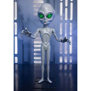Fun Costumes 4.5FT Grey Alien Animatronic | Outer Space Decoration, Area 51 Roswell Extraterrestrial Halloween Décor