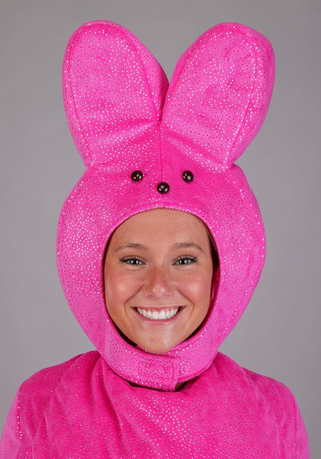image:imageEaster Pink Bunny Peeps Costume for Adults Glittery Jumpsuit amp Plush Headpiece Officially Licensed
