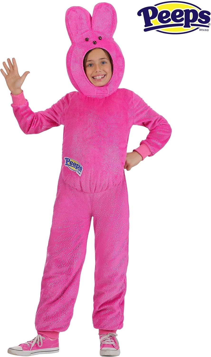 image:imageEaster Pink Bunny Peeps Costume for Kids Glittery Jumpsuit amp Plush Headpiece Officially Licensed