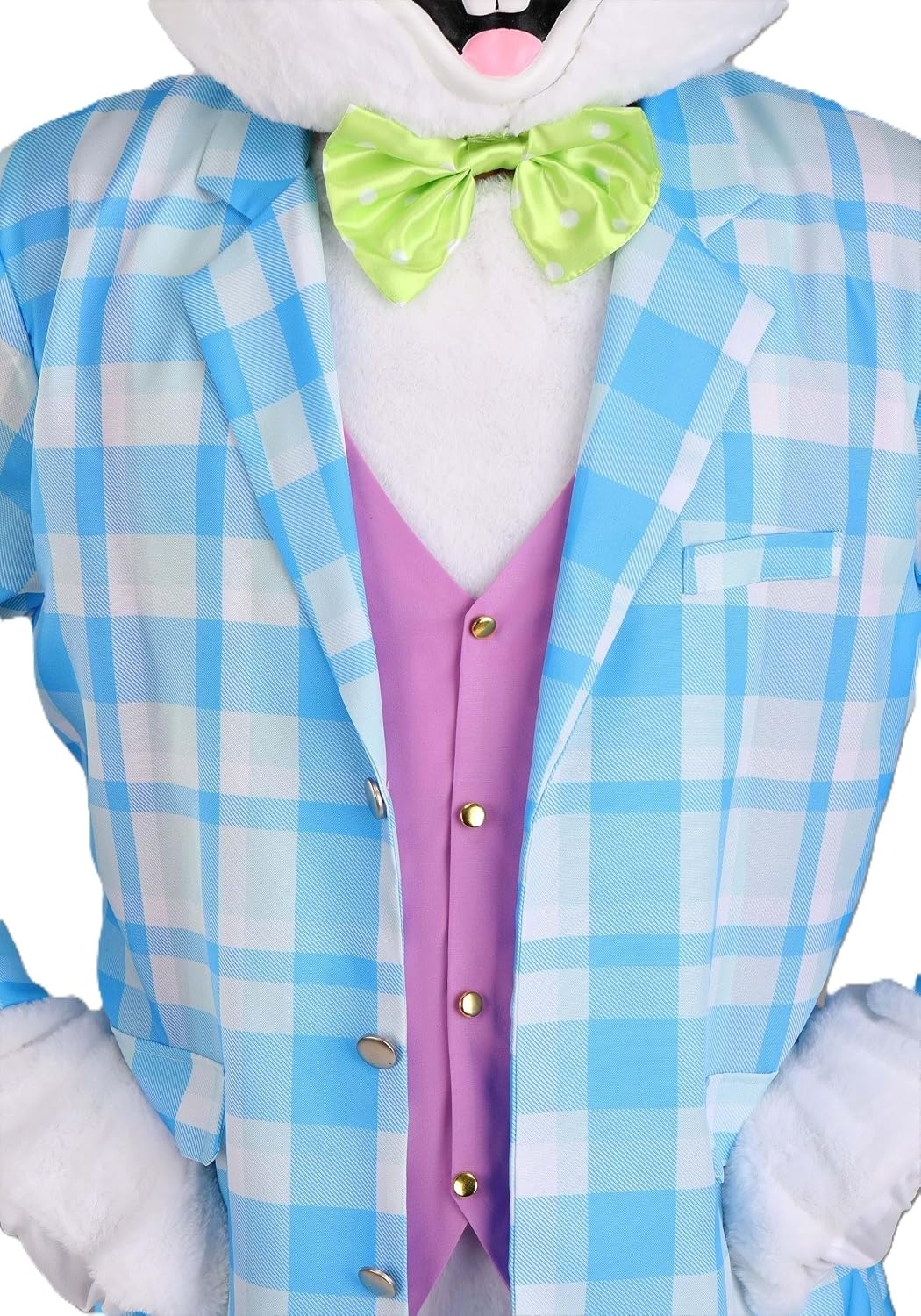 image:imageFun Costumes Deluxe Easter Bunny Mascot Costume for Adults Includes Bodysuit Headpiece Gloves Foot Covers and Bow Tie