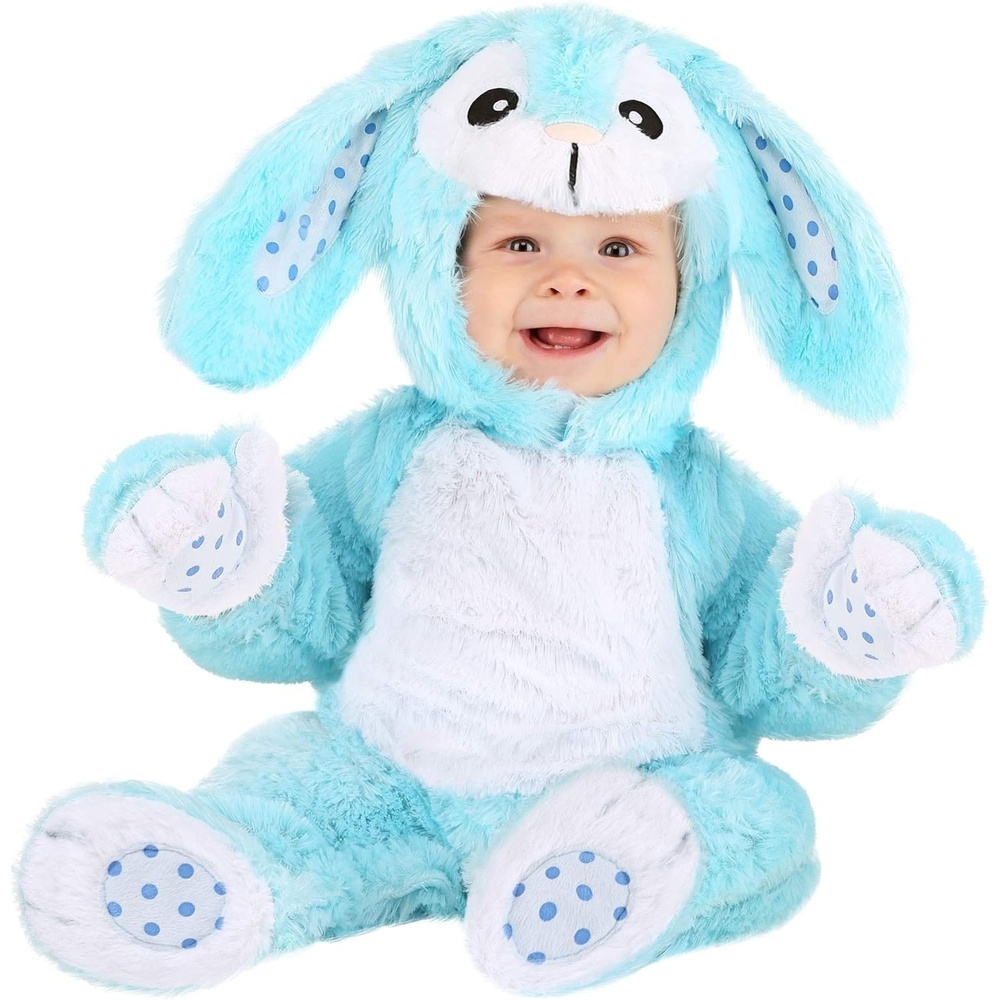 image:imageCozy Blue Bunny Baby Costume Soft Jumpsuit With Mitts amp Booties Hop Into Holiday Fun