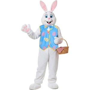 Fun Costumes Easter Bunny Mascot Costume for Adults with Shirt, Pants, Headpiece, and Gloves | Spring Holiday Outfit