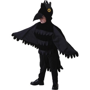 Black Crow Costume for Toddlers – Velvet Tunic with Wing Sleeves & Headpiece