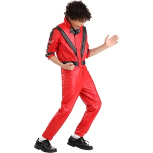 Kid’s Michael Jackson Thriller Costume, Red Tracksuit Michael Jackson Kids Costume for Halloween Outfit