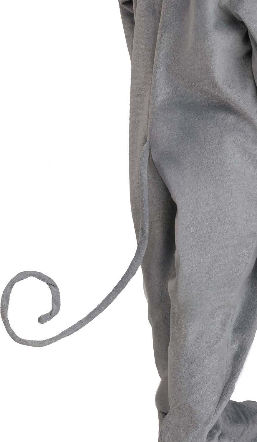 image:imageToddler Grey Mouse Costume for Kids Minky Jumpsuit with Hood Ears Tail and Shoe Covers Child Halloween Outfit